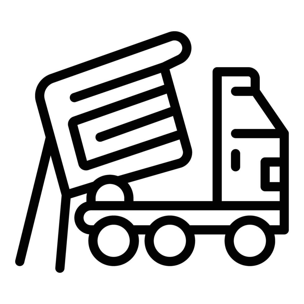 Building car tipper icon outline vector. Cargo delivery vector