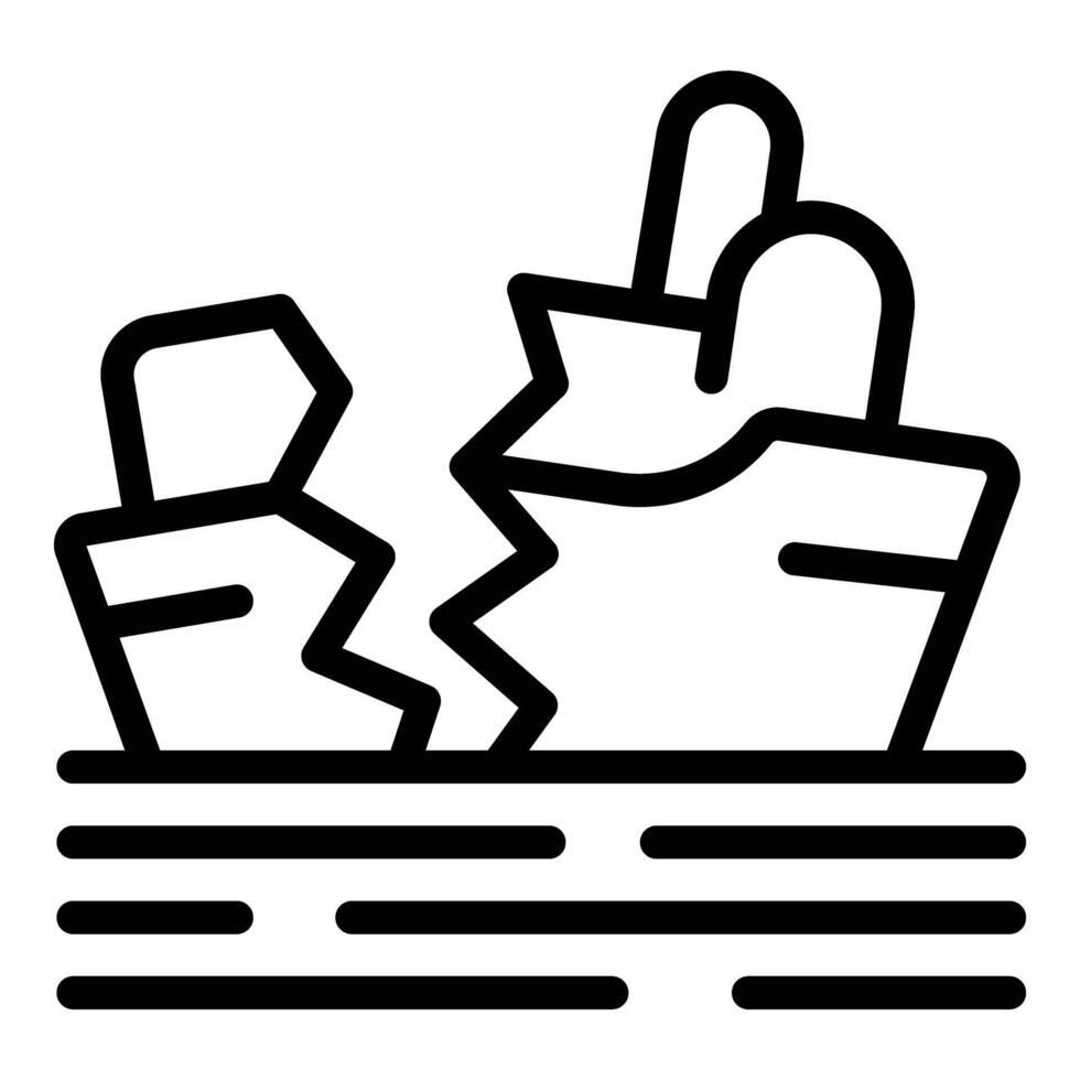 Half ship wreck icon outline vector. Marine disaster vector