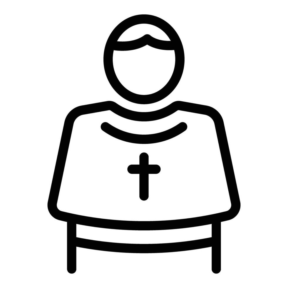 Prayer ritual service icon outline vector. Catholic bible vector