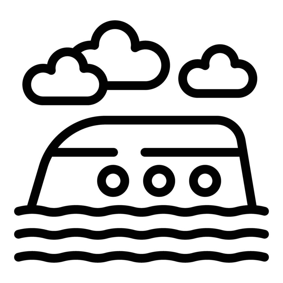 Vessel disaster icon outline vector. Oceanic collision vector