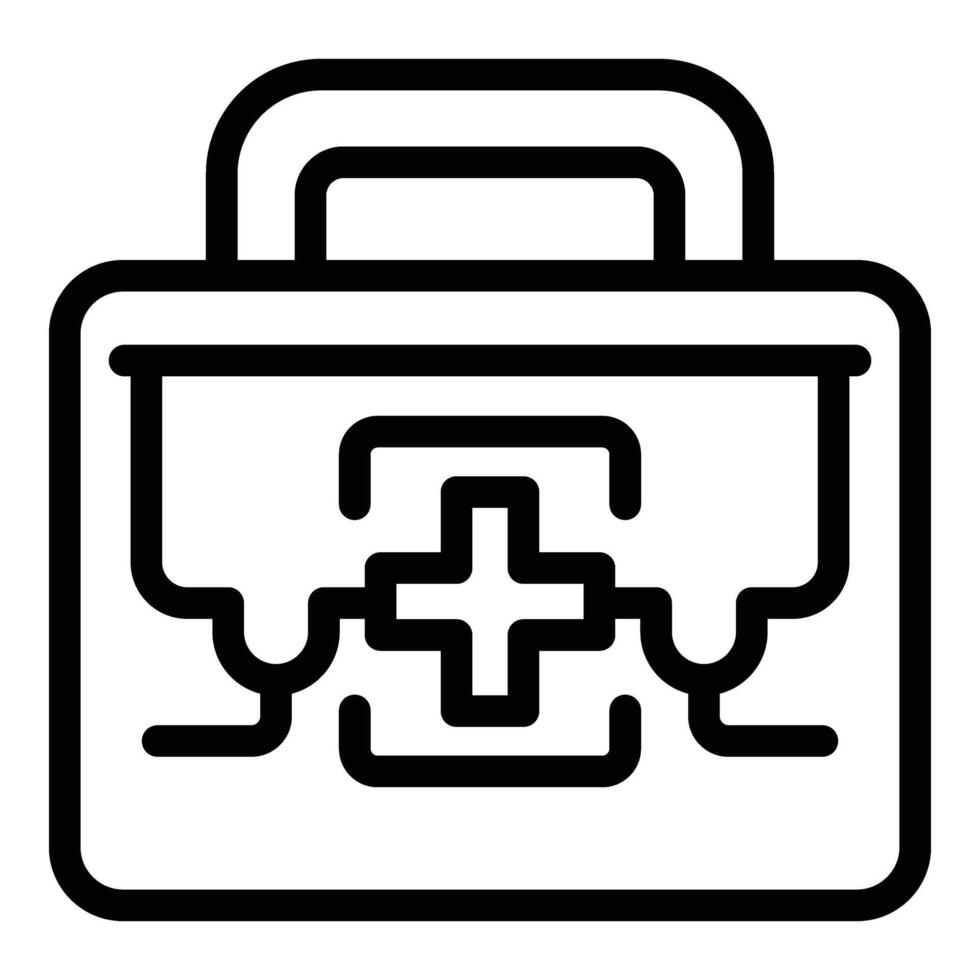 First aid kit icon outline vector. Marine insurance vector