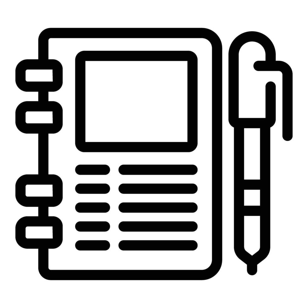 Plan notebook daily routine icon outline vector. Home work vector
