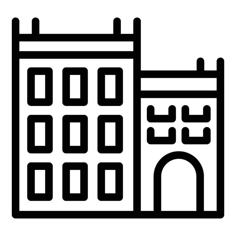 Varsovia arquitectura obra maestra icono contorno vector. histórico cuadrado edificio vector