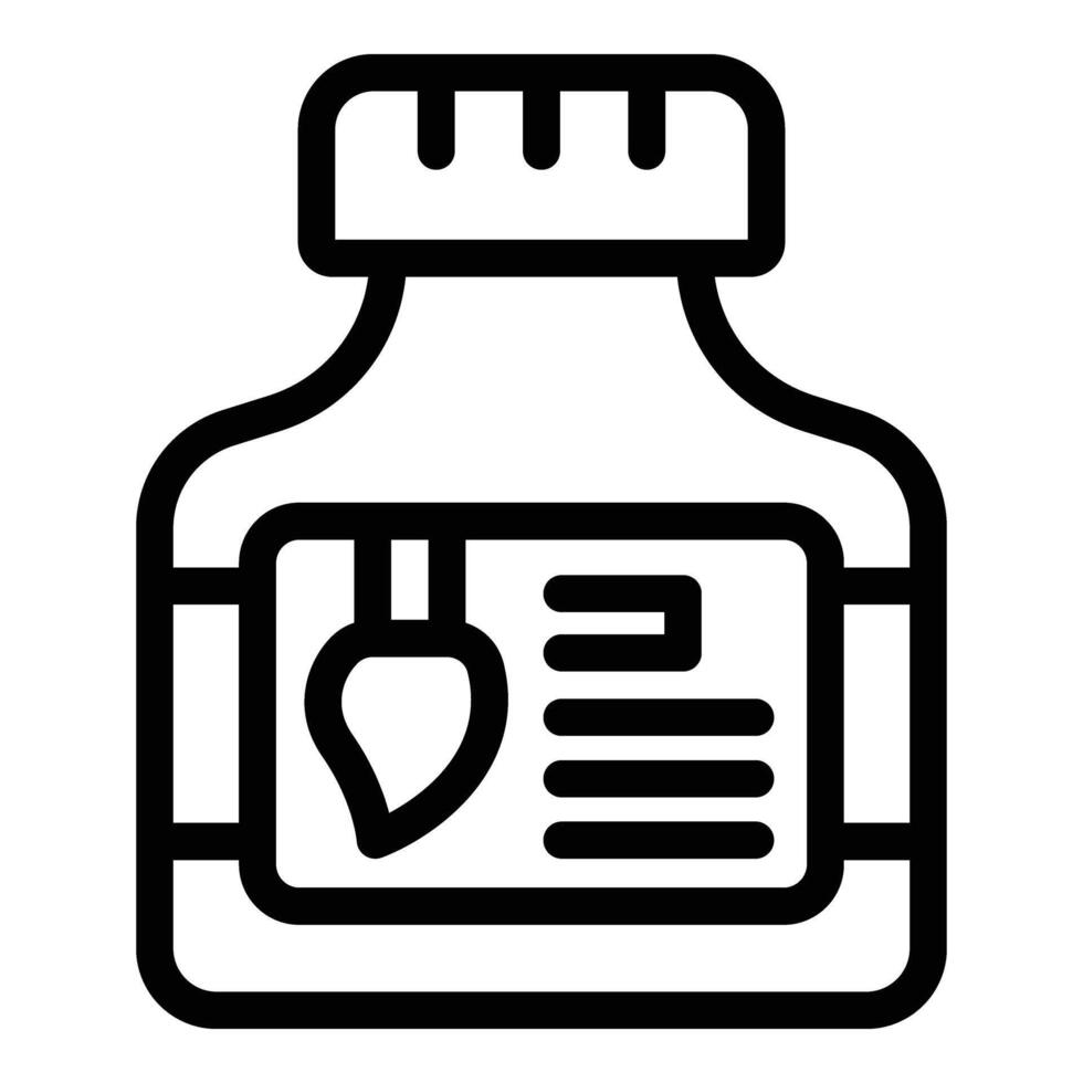 Ink container icon outline vector. Writing pigment solution vector