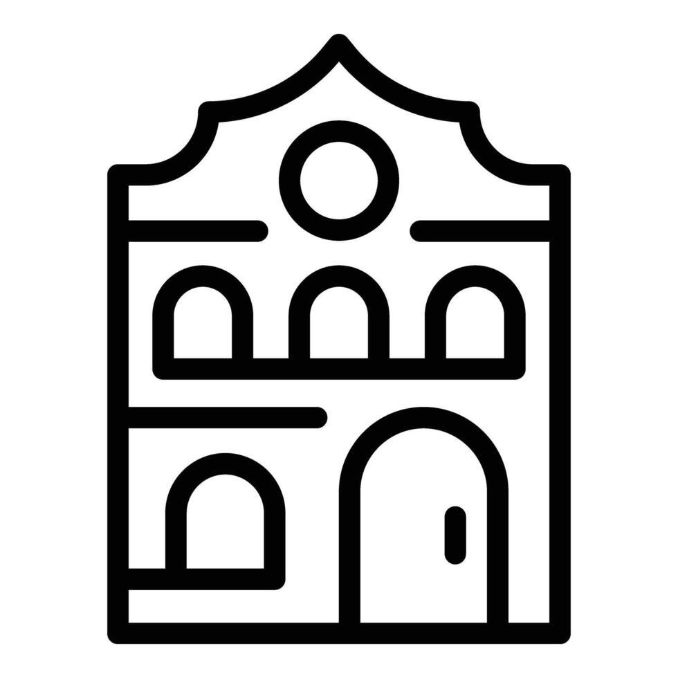 Varsovia catedral icono contorno vector. Polonia famoso puntos de referencia vector