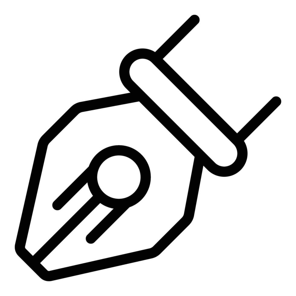 Nib pen icon outline vector. Ink calligraphy pencil vector