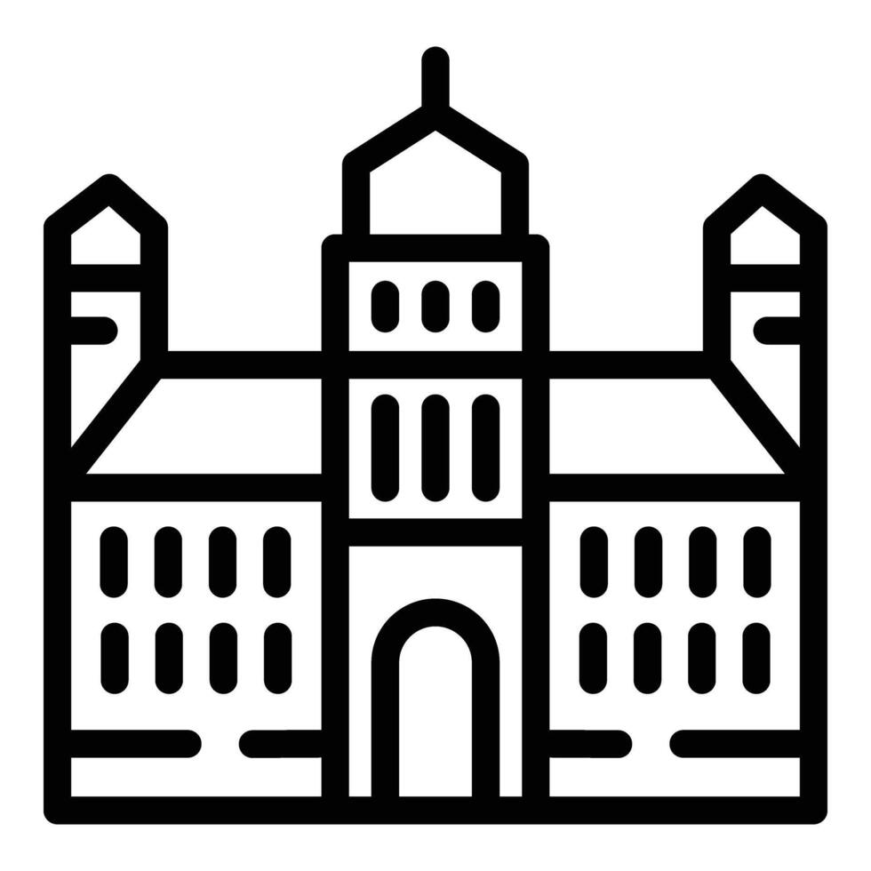 Warsaw cathedral icon outline vector. Famous tourism attractions vector