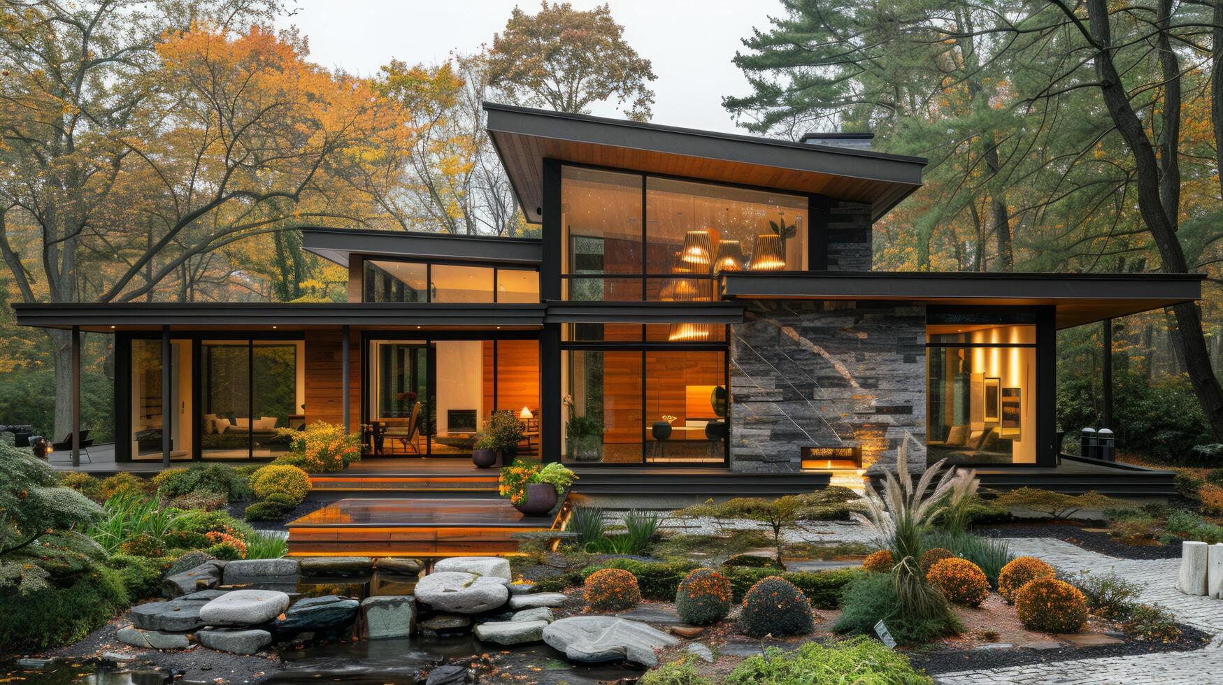 AI generated Grand House With Many Windows photo