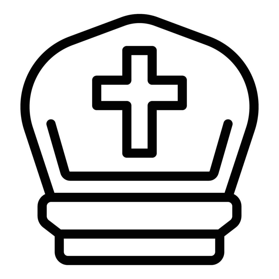 Priest headwear icon outline vector. Adult bible pray vector