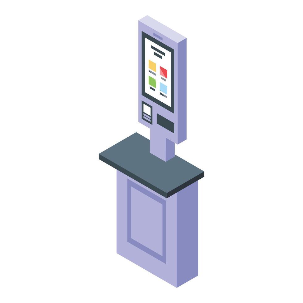Modern self service icon isometric vector. Panel device vector