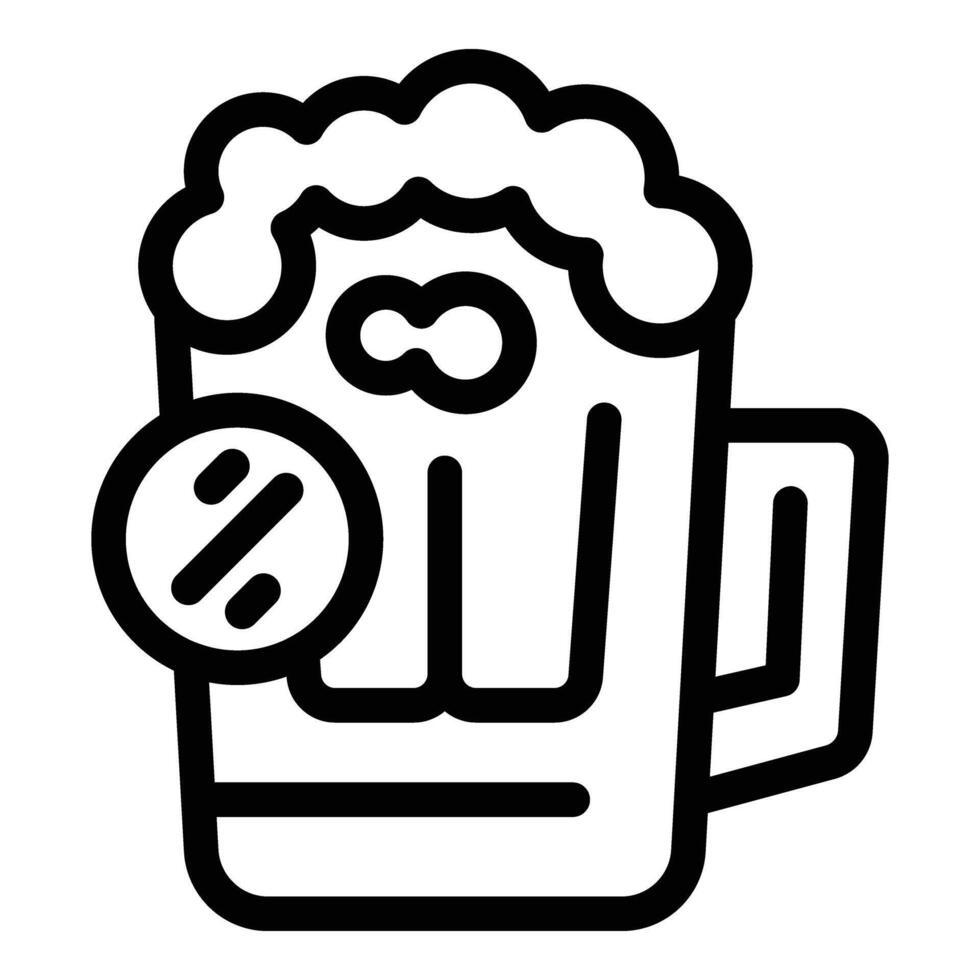 Draft brewery tankard glassware icon outline vector. Brew pub glass mug vector
