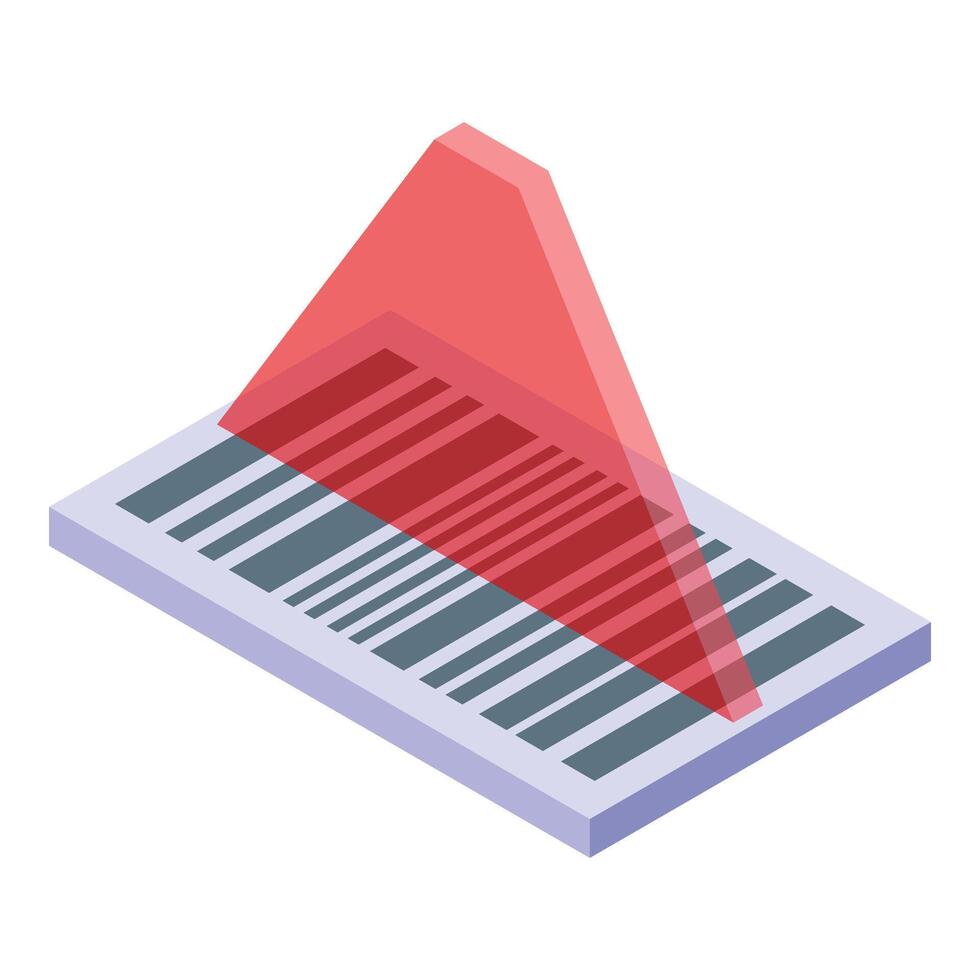 Scan product code icon isometric vector. Self service market vector