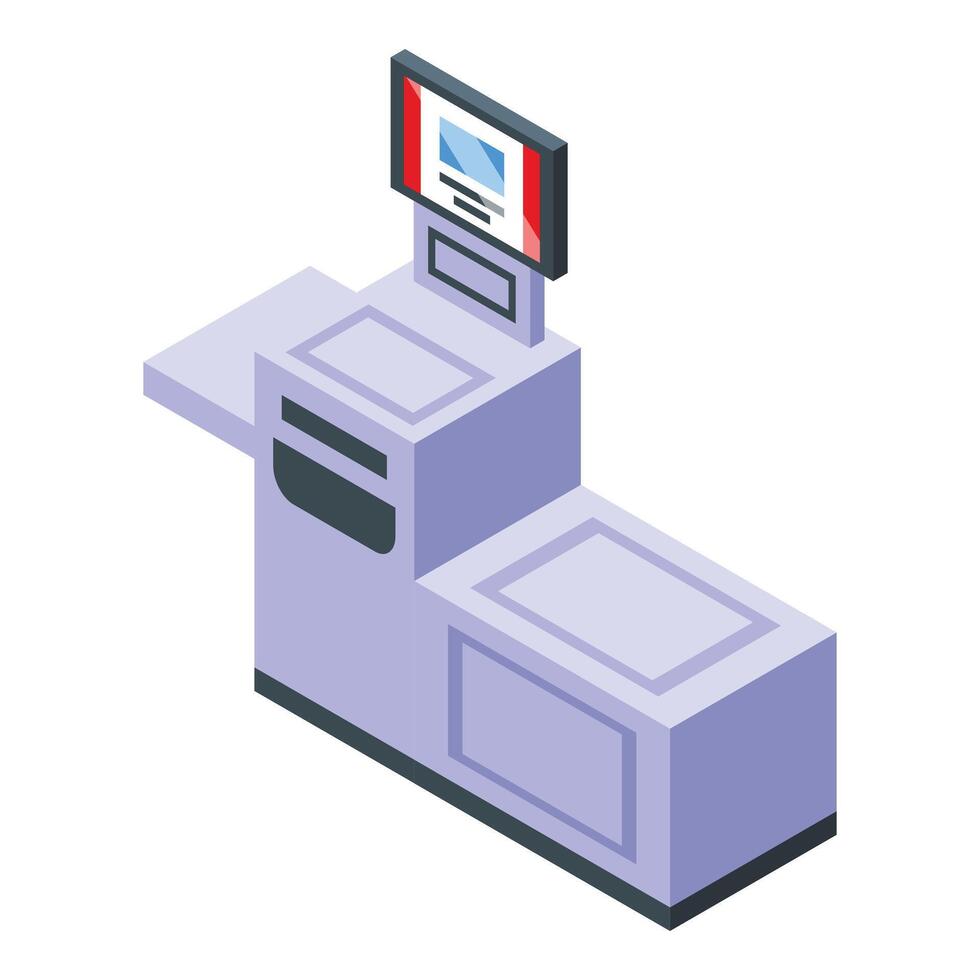 Device self service icon isometric vector. Panel device vector