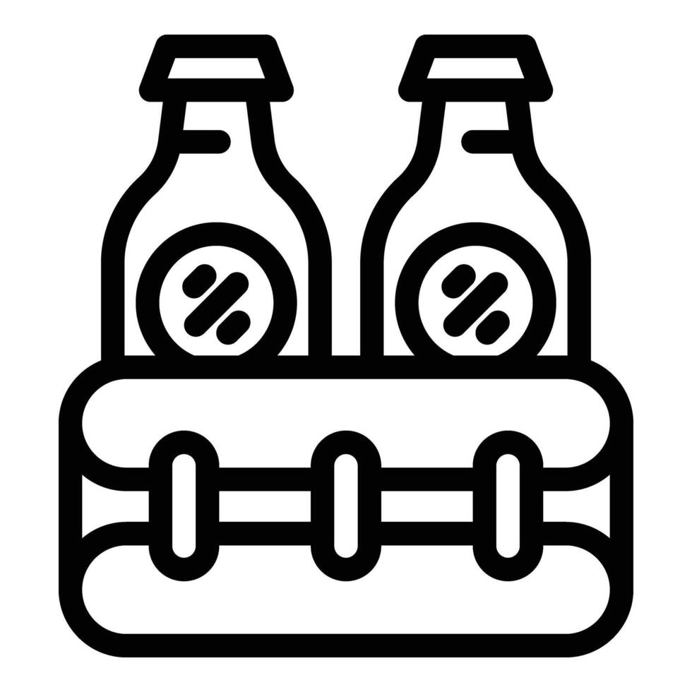 Zero alcohol brew pots icon outline vector. Brewery production bottles vector