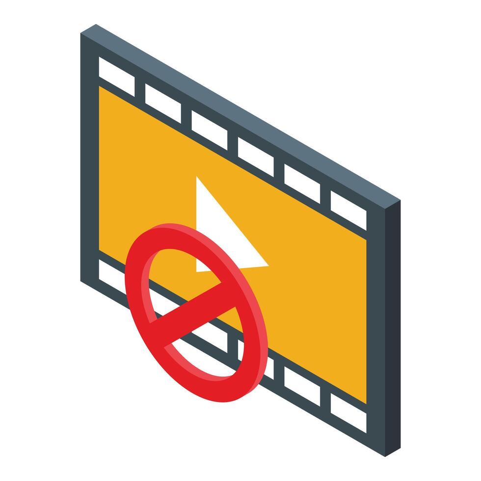 No watch video online icon isometric vector. Parental control vector