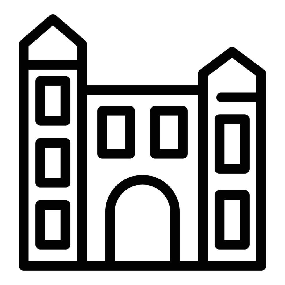 Amsterdam palace icon outline vector. Dutch royal building vector