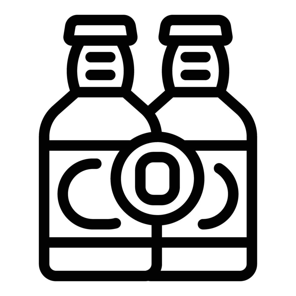 Beer ale glass bottles icon outline vector. Non boozy brew malt beverages containers vector