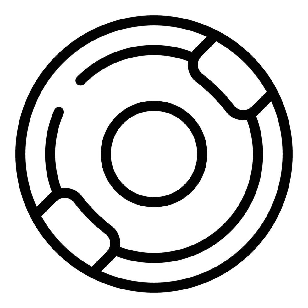 Top view snow tube icon outline vector. Vacation activity vector