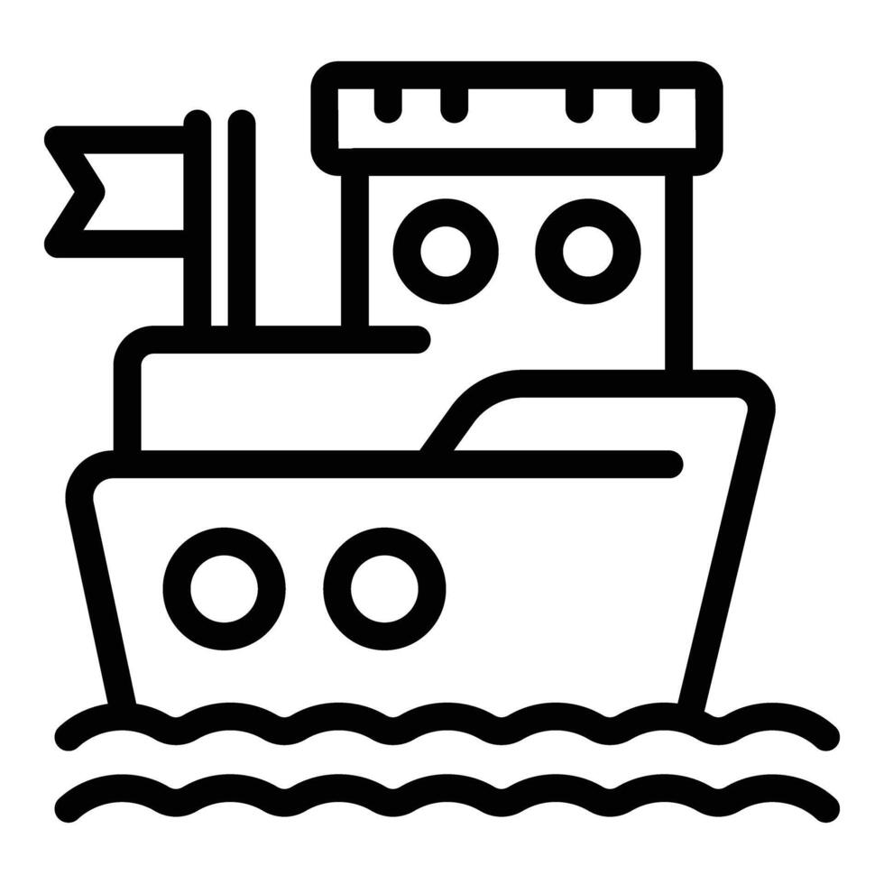 Ship insurance icon outline vector. Sunk burning vector