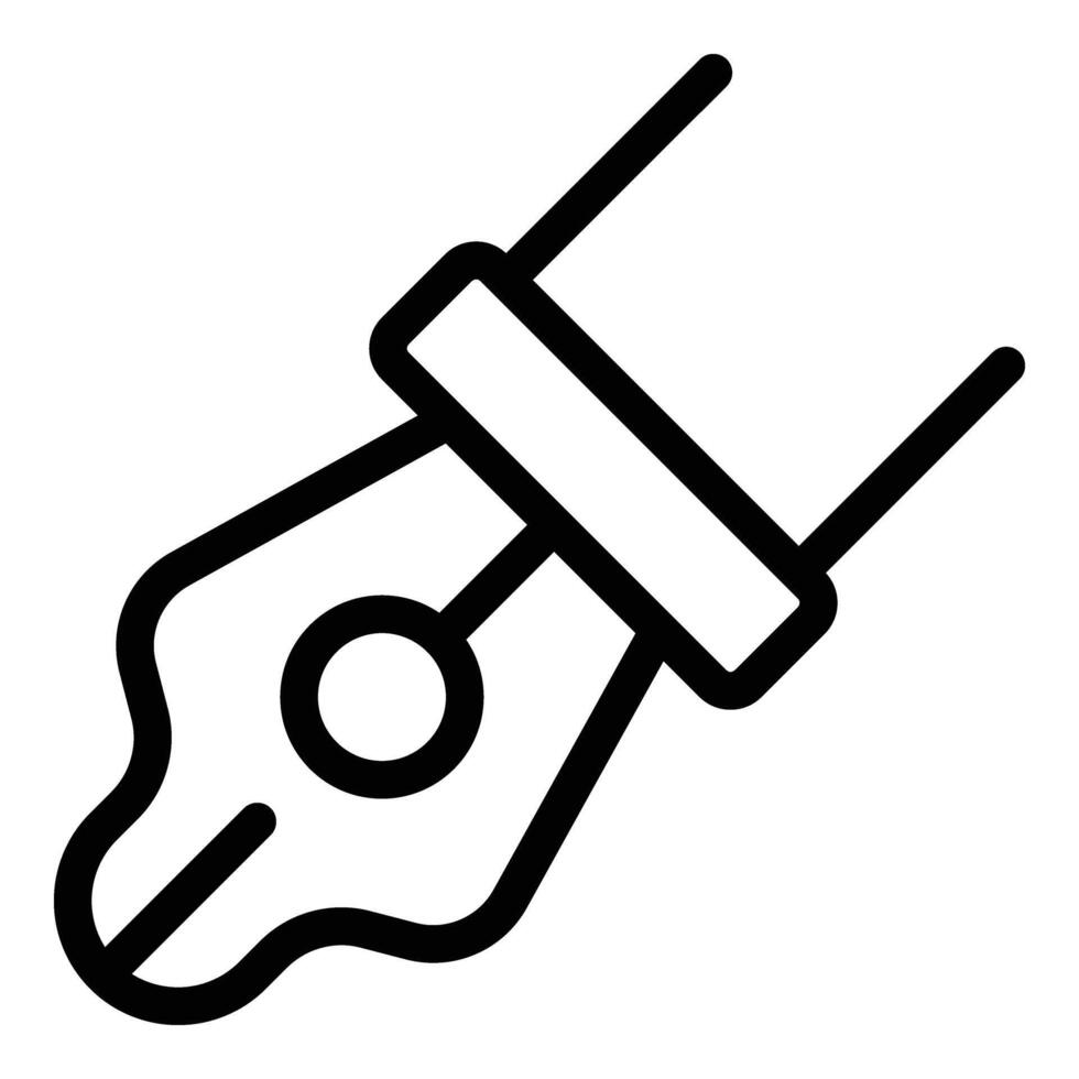 Ink dipper icon outline vector. Artwork writing instrument vector