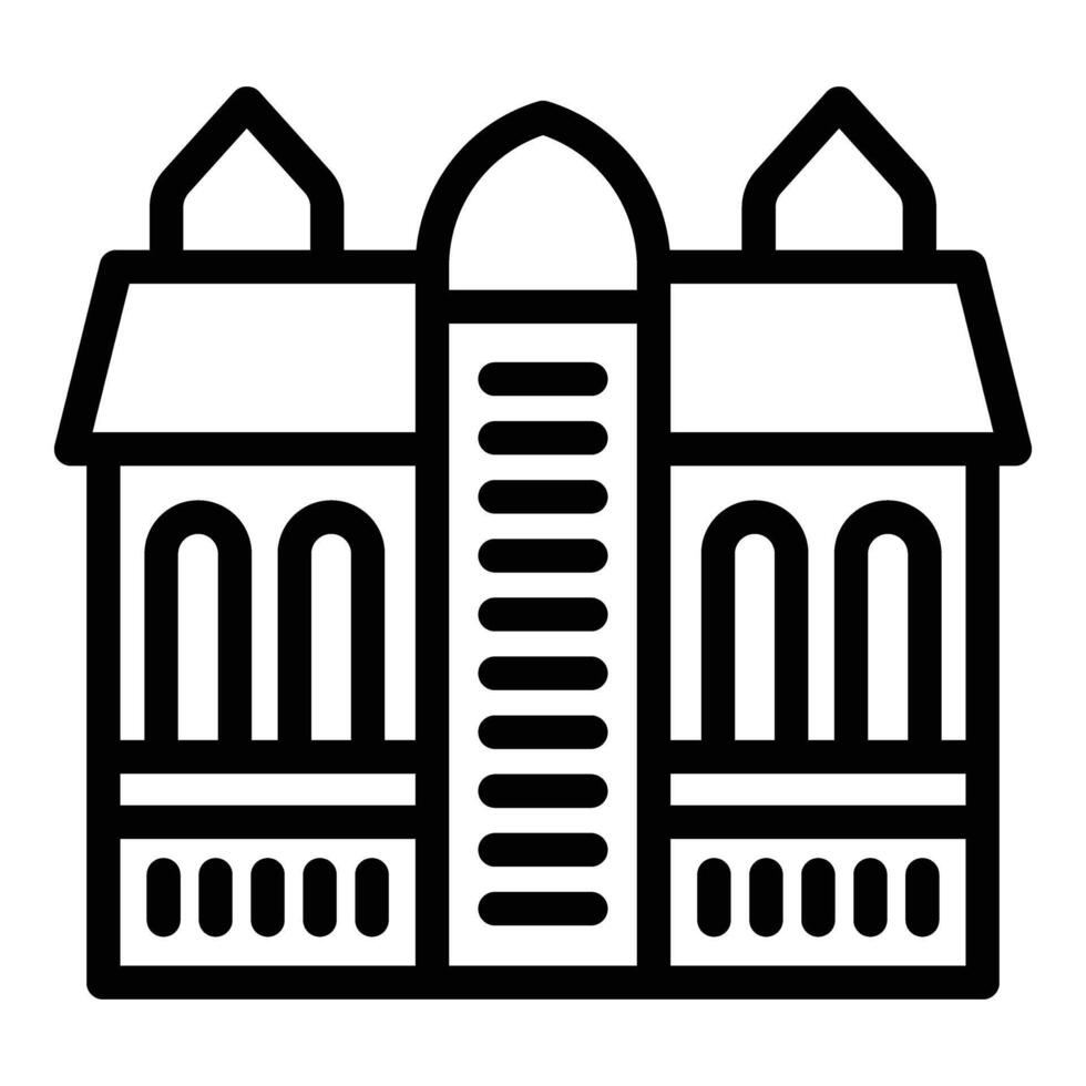 Iconic Vienna building icon outline vector. Viennese architecture vector
