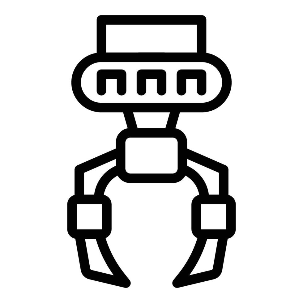 Robotic arm toy icon outline vector. Kiosk grabber vector