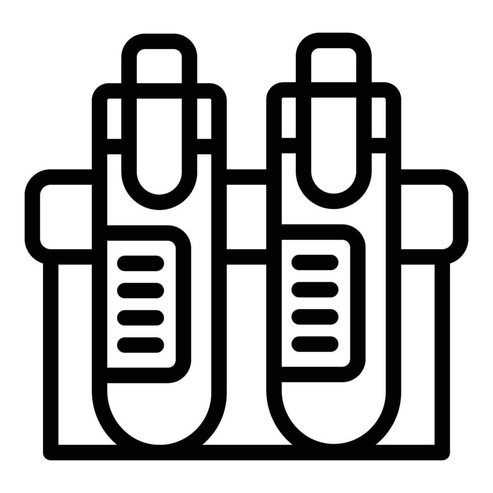 Test tube stand icon outline vector. Slender attention vector