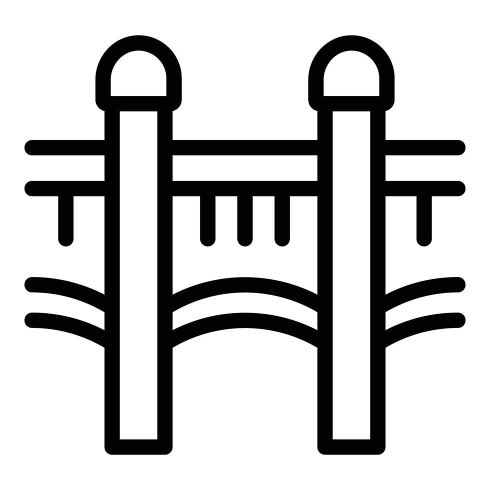 antiguo berna puente icono contorno vector. diseño casa bandera vector