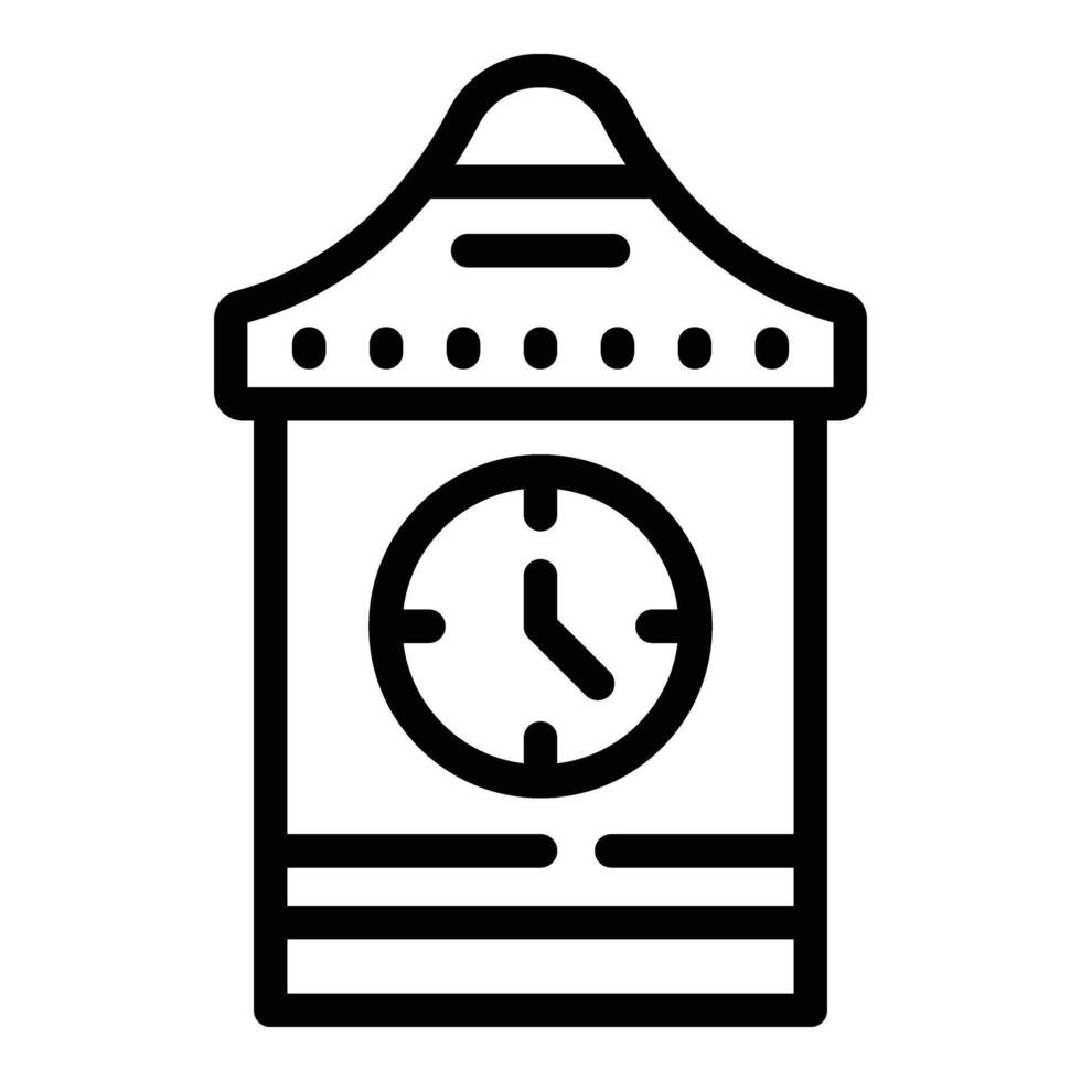 Clock tower icon outline vector. City swiss vector