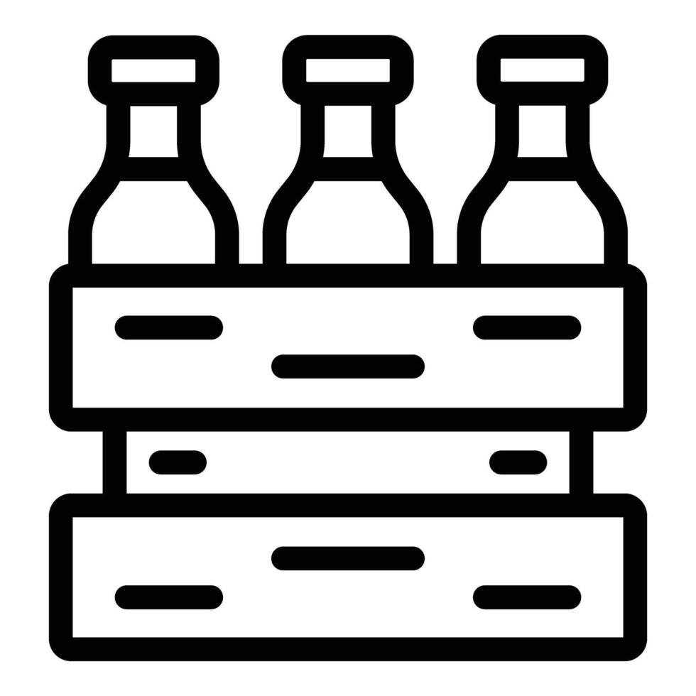 Beer bottles pack icon outline vector. Glassware brew vessels vector