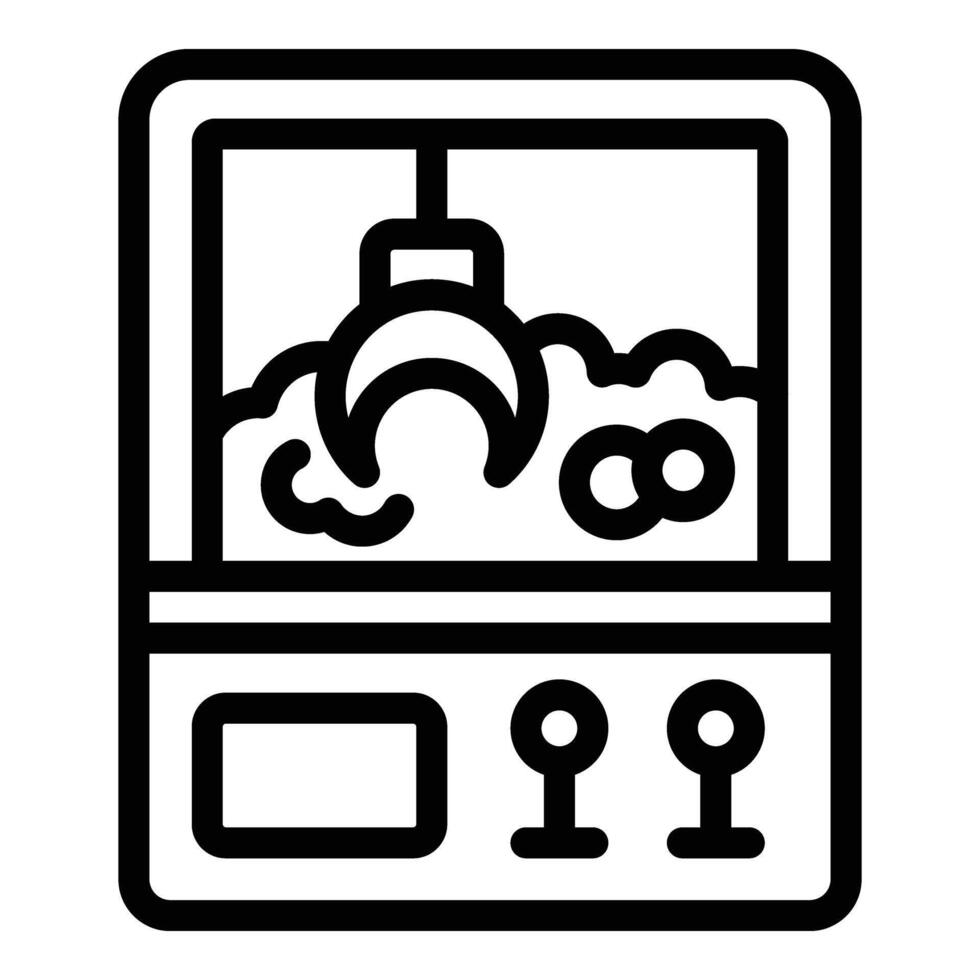 Toy grabber kiosk icon outline vector. Crane game vector