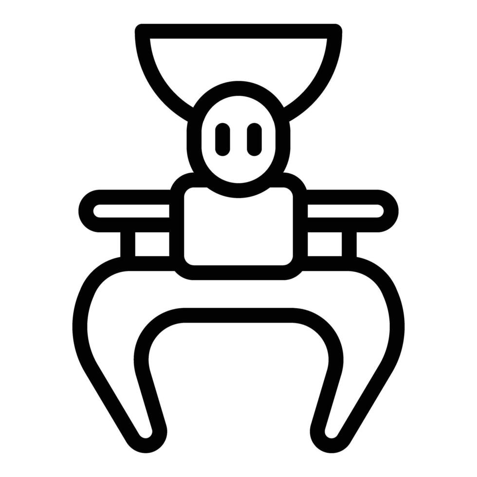 Game reacher grabber icon outline vector. Robot fun vector