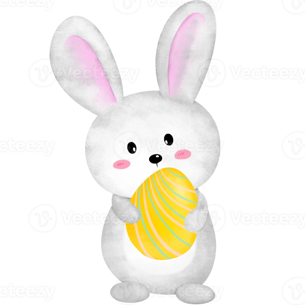 cute rabbit with easter egg for easter egg day festival paint design png