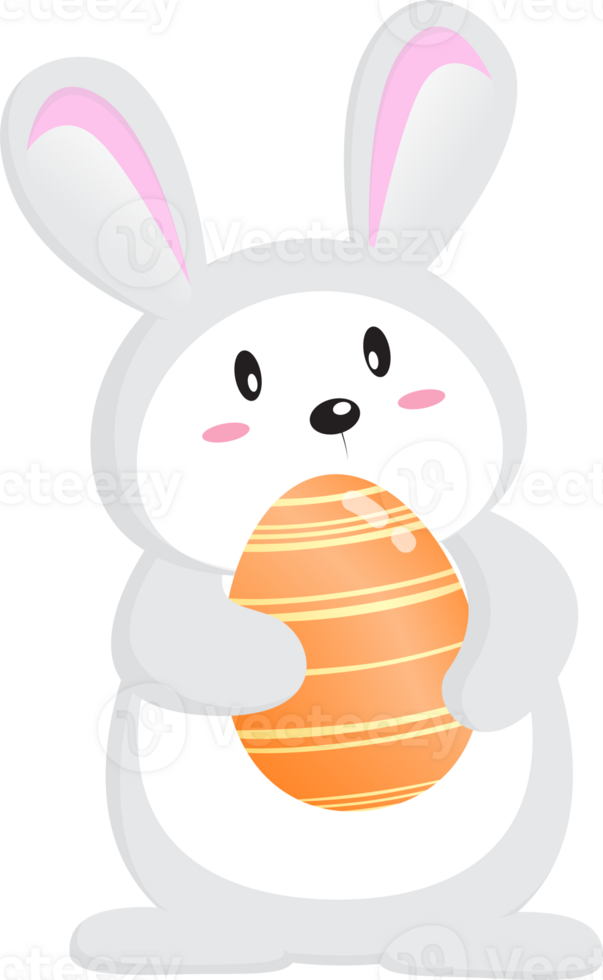 cute rabbit easter egg day festival png