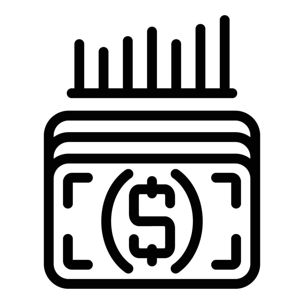 Monetary investment turnover icon outline vector. Capital gain boost vector