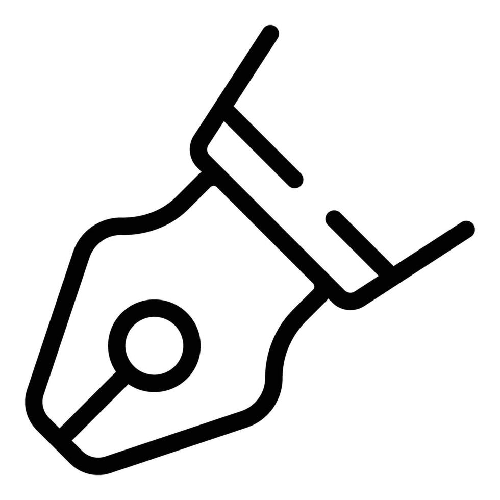 caligrafía inmersión bolígrafo icono contorno vector. artístico escritura punta bolígrafo vector