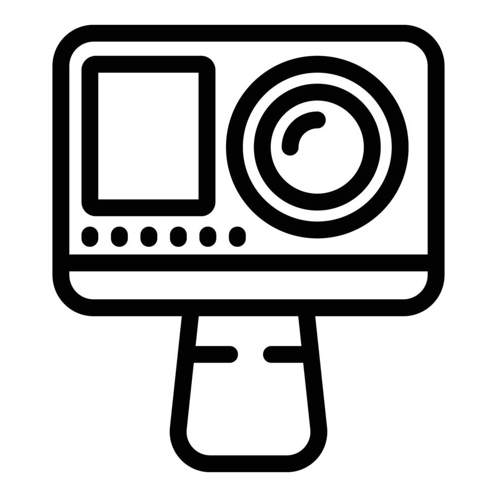 Wearable camera icon outline vector. Adventure electronic device vector