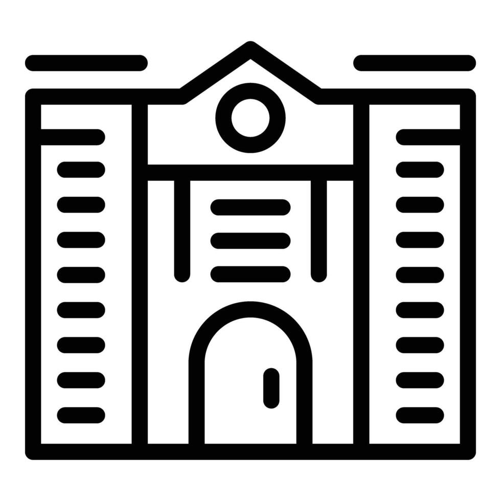 Warsaw historical square icon outline vector. Traditional Poland attraction vector