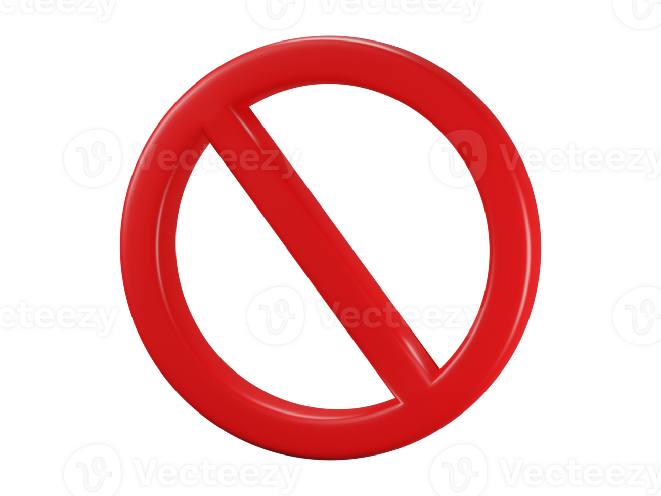 3D Render, 3D Illustration. Red prohibited sign, warning or stop symbol safety danger isolated on transparent background. png