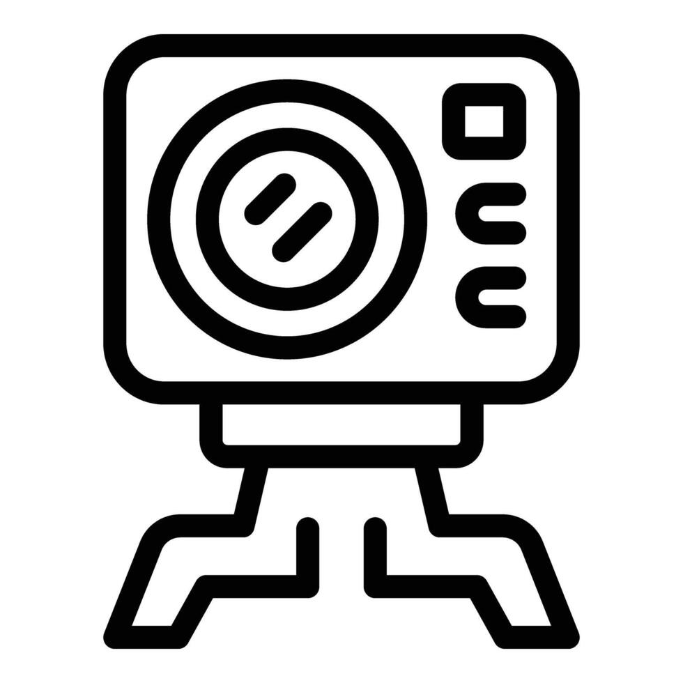 Rugged design camera icon outline vector. High quality video cam vector