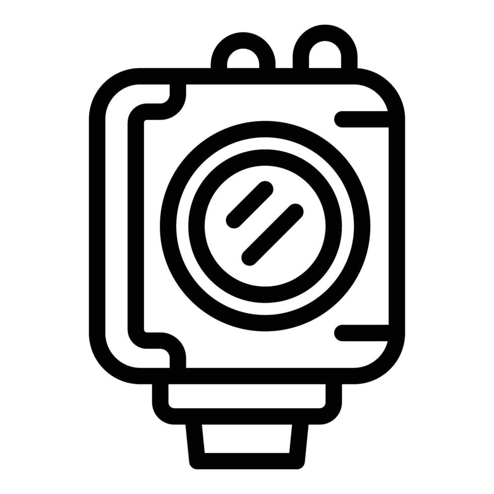 Compact action camera icon outline vector. Adventure shooting apparatus vector