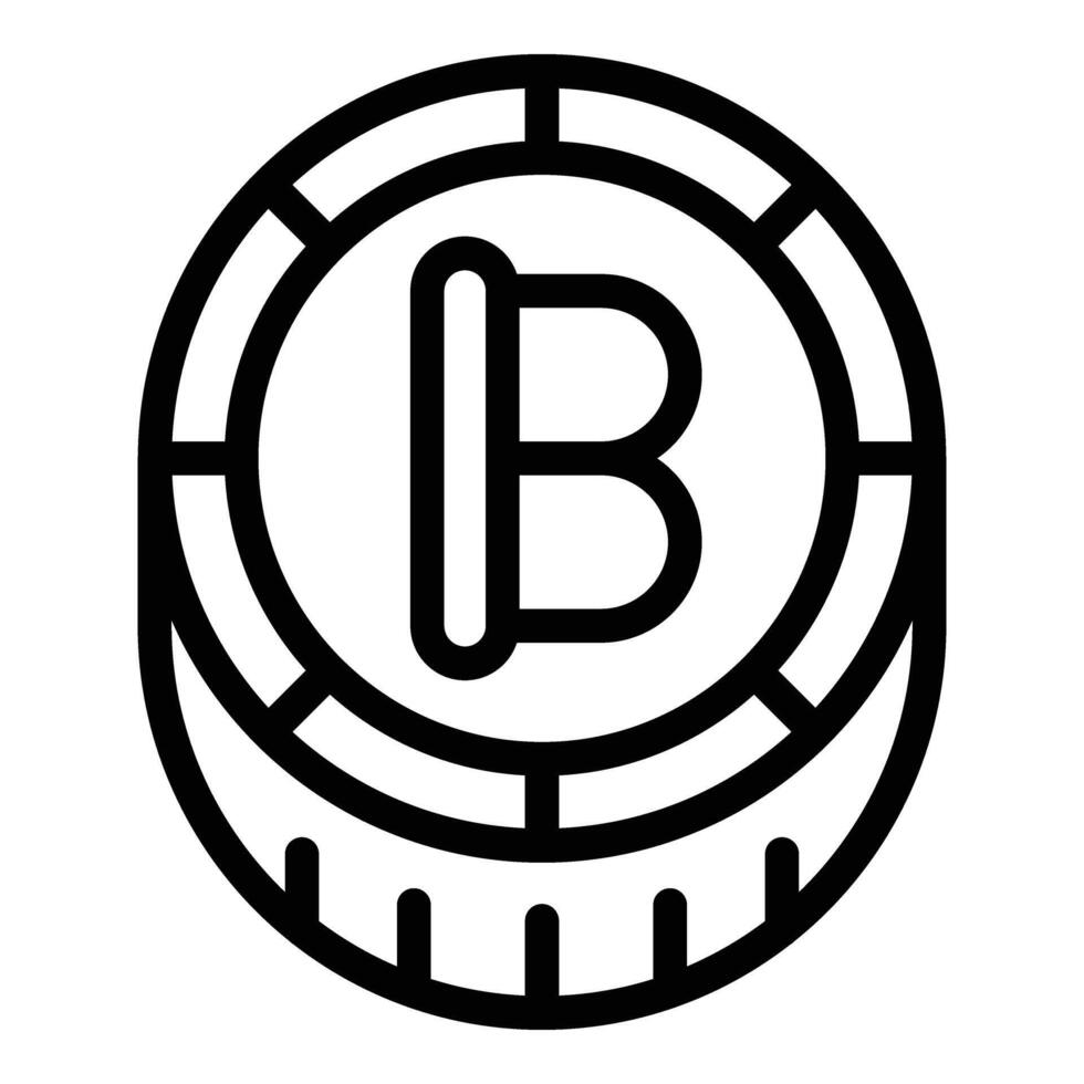 bitcoin cripto activo icono contorno vector. comercio criptomoneda monedas valor vector