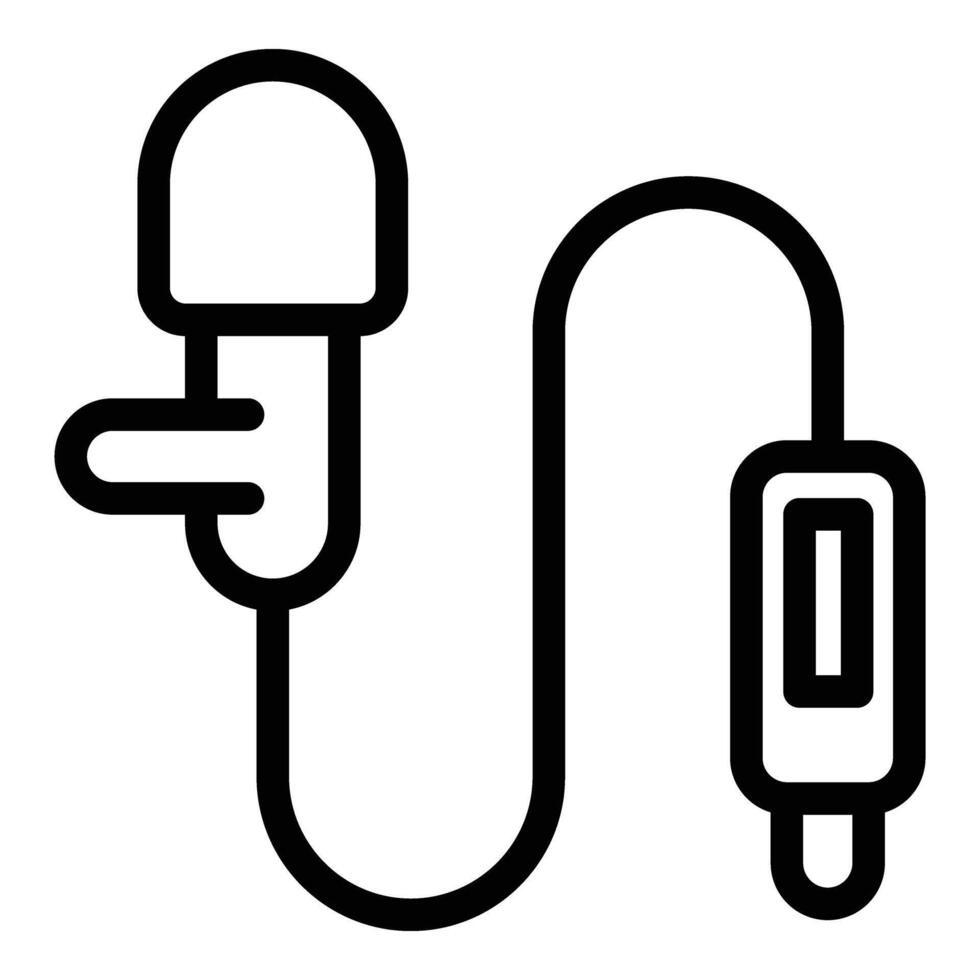 Discreet audio device icon outline vector. Broadcast lavalier mic vector