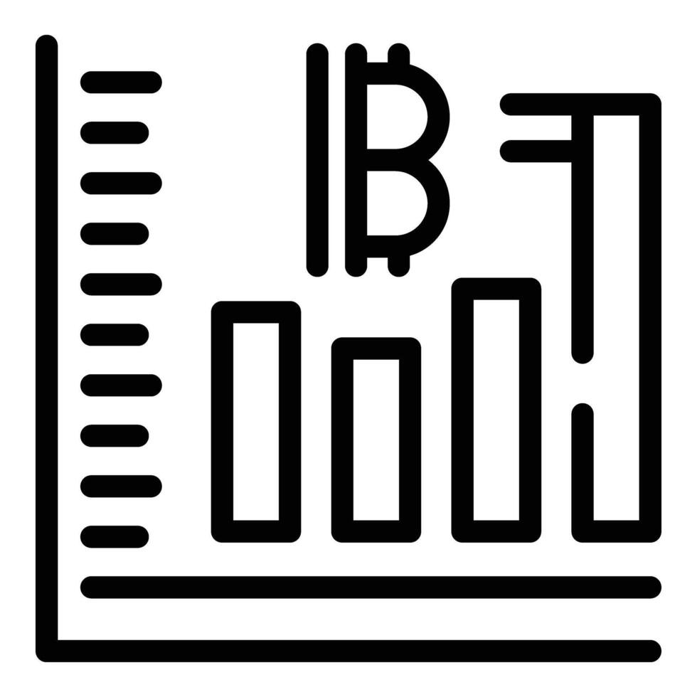 bitcoin grafico icono contorno vector. electrónico monetario mercado vector