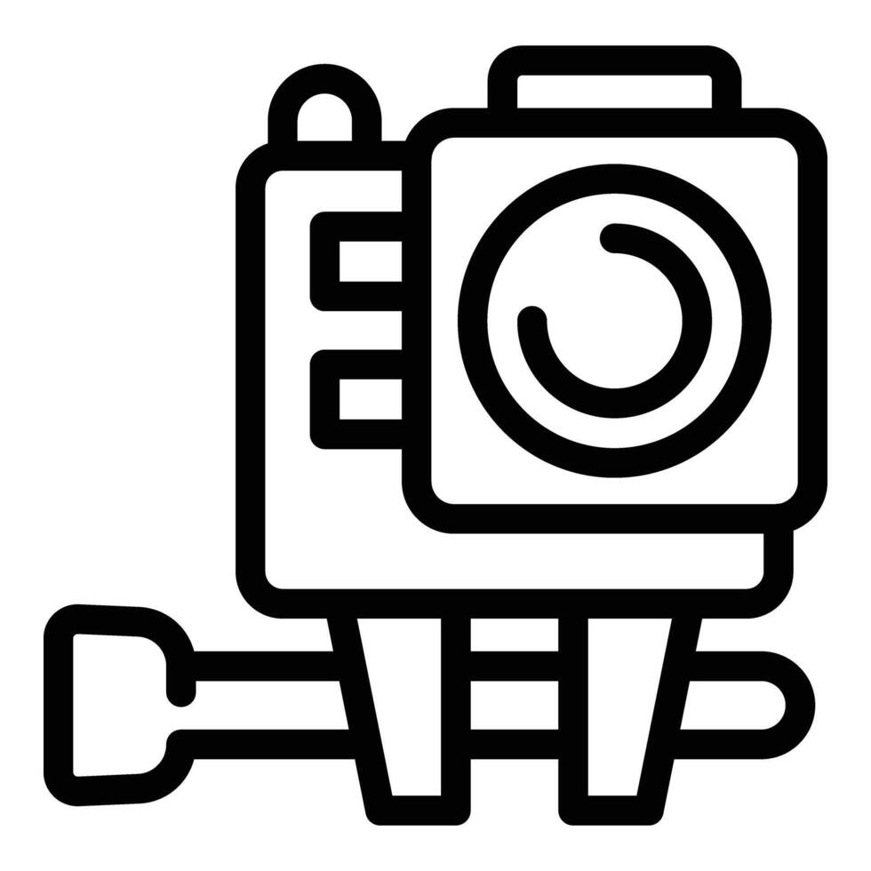 Extreme sports camera icon outline vector. Adventure footage record cam vector