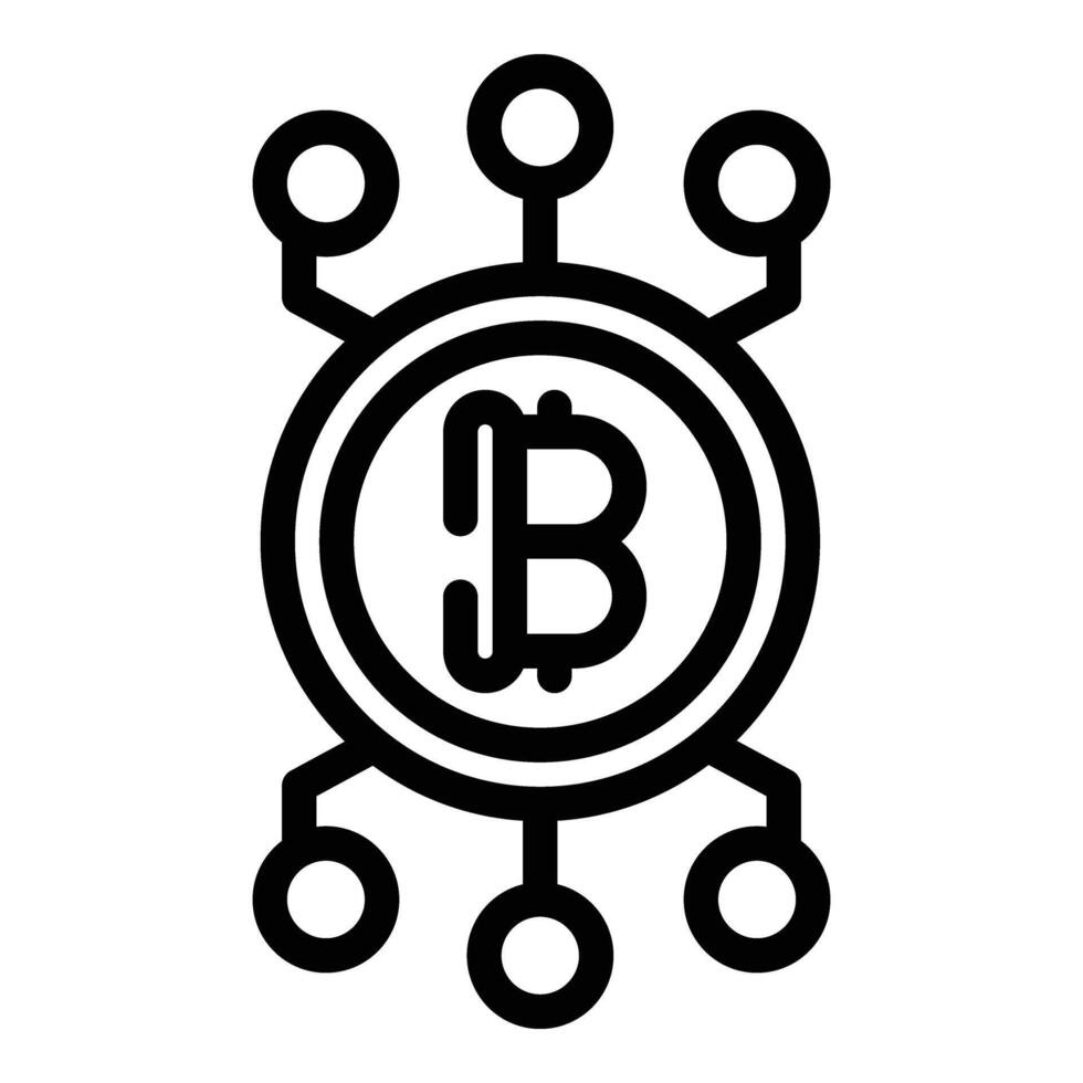 bitcoin monetario icono contorno vector. inversión plataforma vector