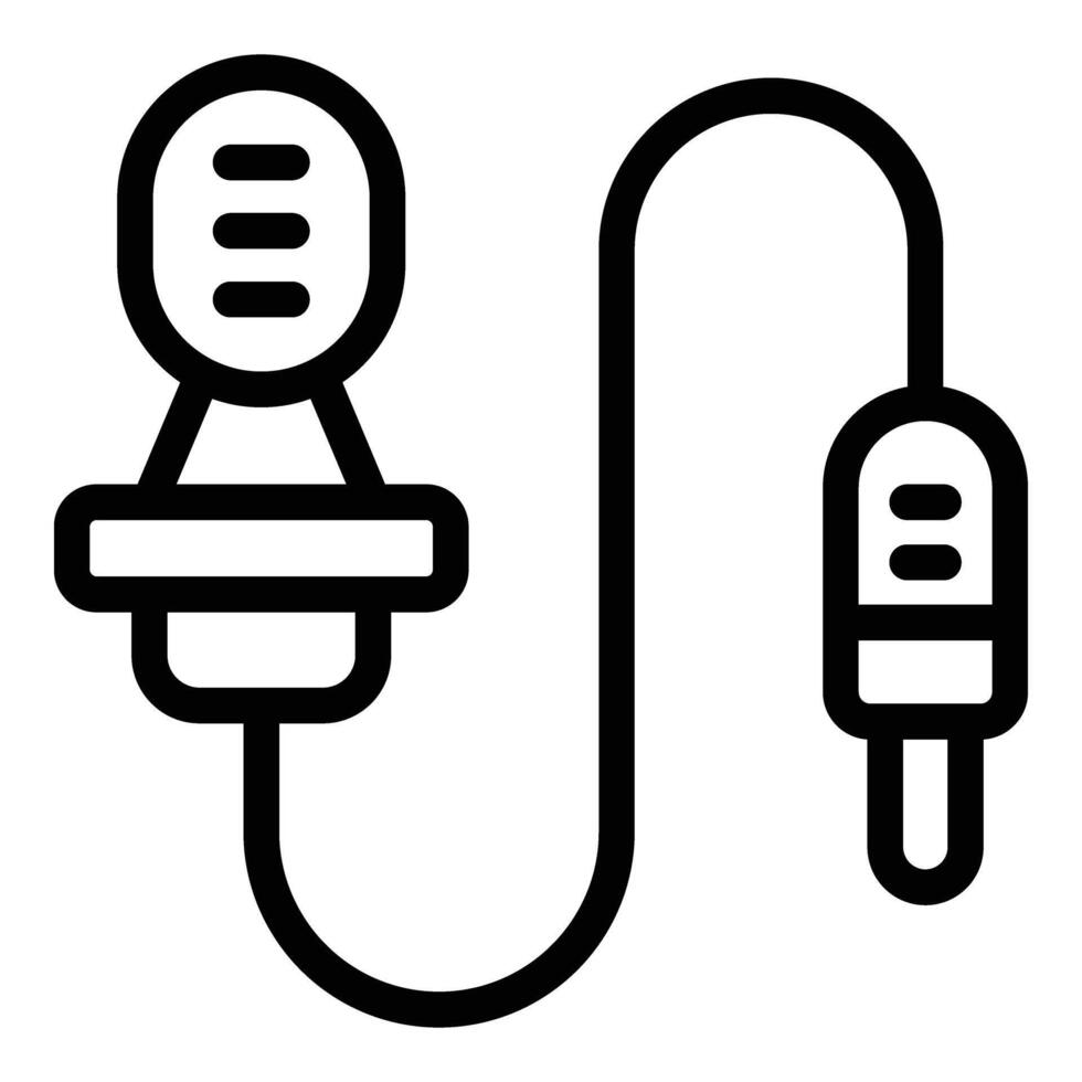 Lavalier microphone icon outline vector. Reporter equipment vector