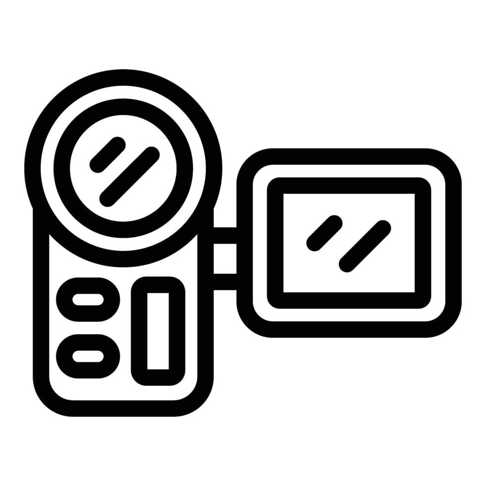 Action camera icon outline vector. Shooting device vector