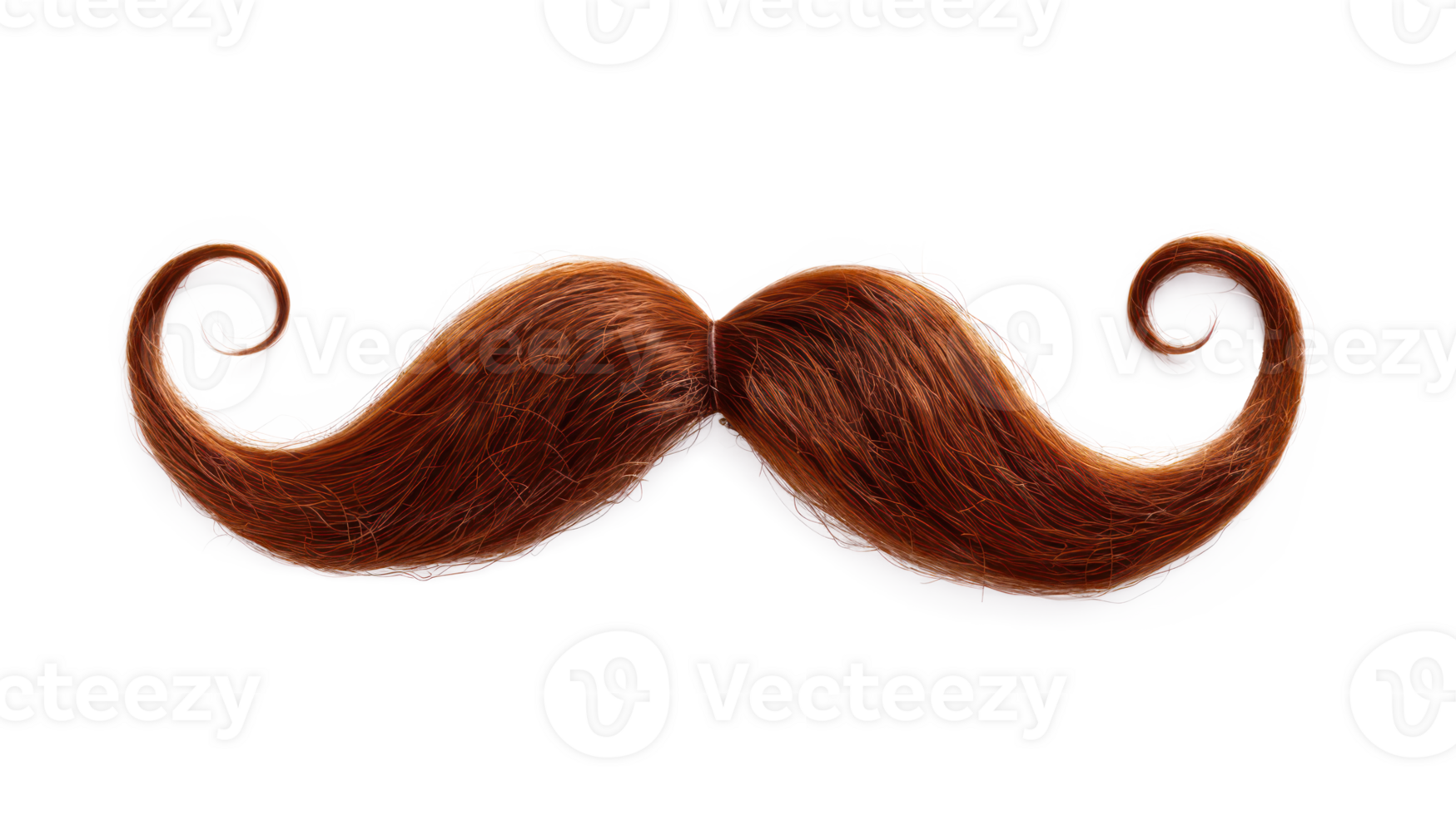 AI generated Elegant curly mustache with vintage barber style on transparent background png