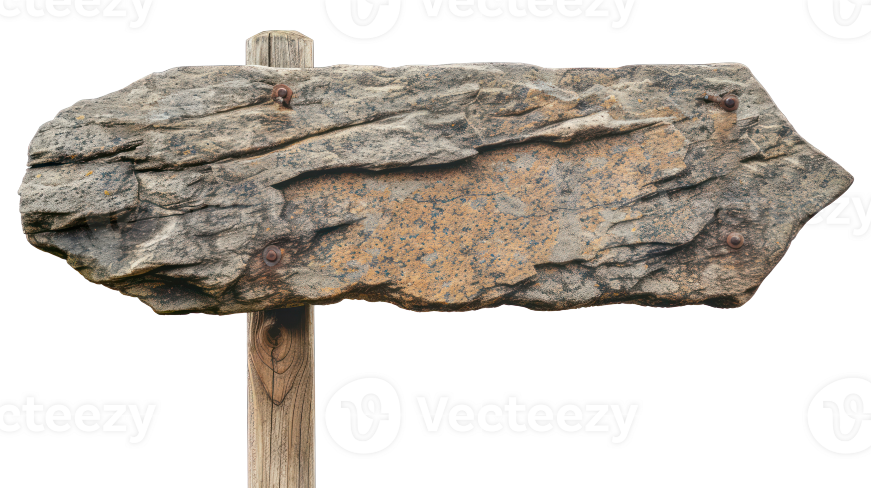 AI generated Ancient grey stone plaque with rough texture on transparent background png